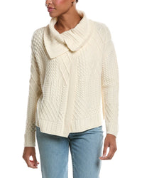 InCashmere Incashmere Textured Wool & Cashmere-Blend Wrap Sweater