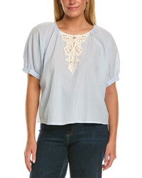 Velvet By Graham & Spencer Penelope Short Sleeve Woven Top