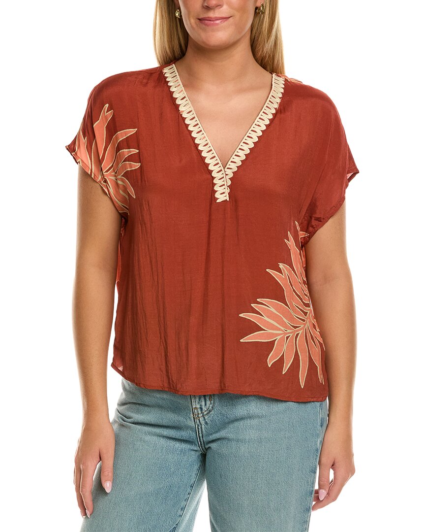 Velvet By Graham & Spencer Naomi Short Sleeve Woven Top