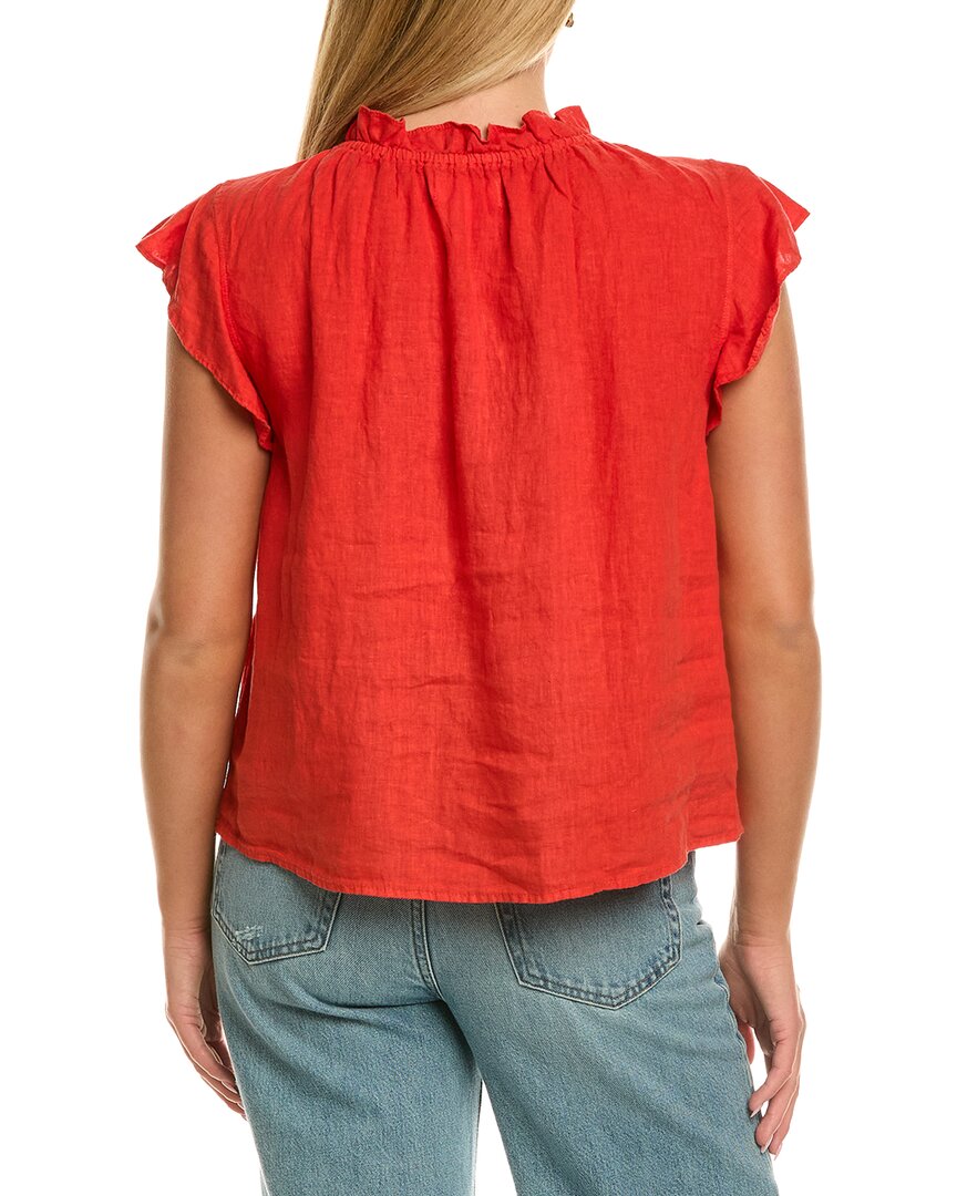 Velvet By Graham & Spencer Semira Short Sleeve Woven Linen Top