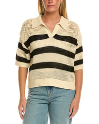 Velvet By Graham & Spencer York Cashmere-Blend Polo Sweater