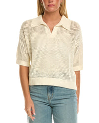 Velvet By Graham & Spencer York Cashmere-Blend Polo Sweater