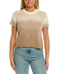 Velvet By Graham & Spencer Poppy Short Sleeve Cashmere-Blend Sweater