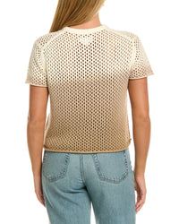 Velvet By Graham & Spencer Poppy Short Sleeve Cashmere-Blend Sweater