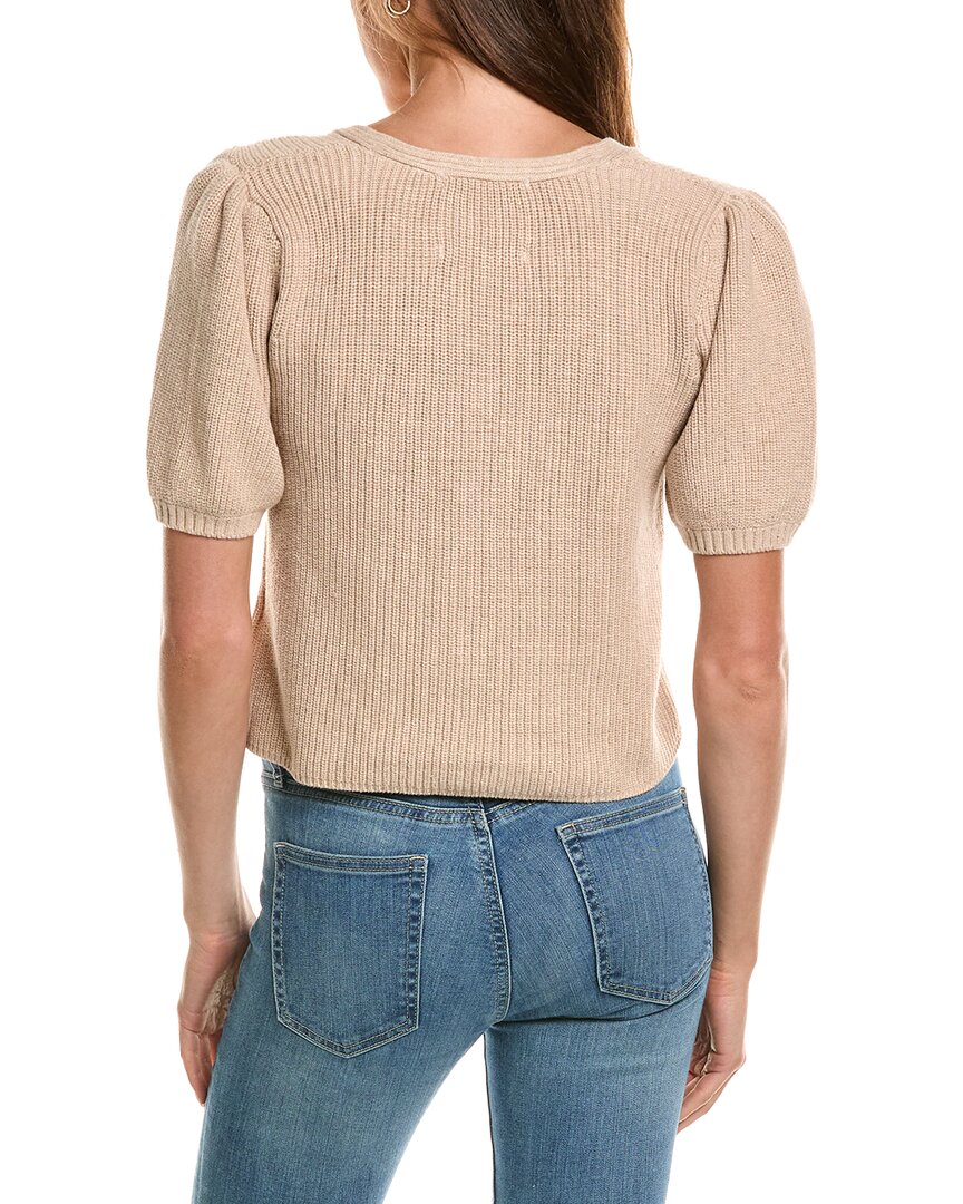 525 America Shaker Puff Sleeve Bow Front Cardigan