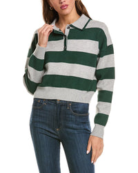 525 America Double Johnny Collar Rugby Stripe Pullover