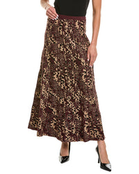525 America Luxe Midi Pleated Leopard Skirt