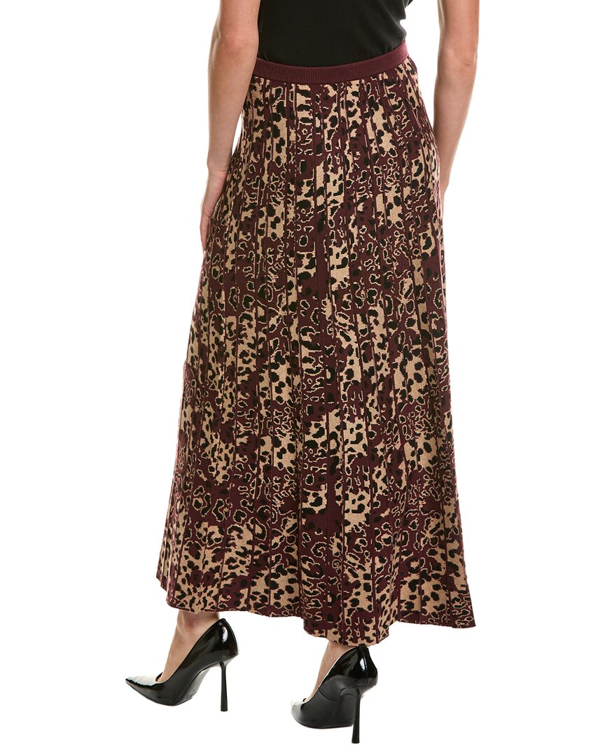 525 America Luxe Midi Pleated Leopard Skirt