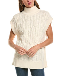 525 America Wool & Cashmere-Blend Mock Neck Cable Vest