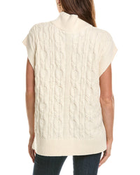 525 America Wool & Cashmere-Blend Mock Neck Cable Vest