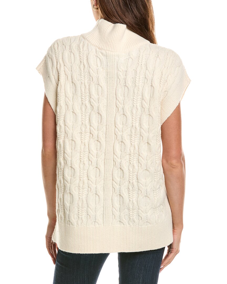 525 America Wool & Cashmere-Blend Mock Neck Cable Vest