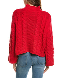 525 America 525 America Oversized Chunky Cable Mock Neck Sweater