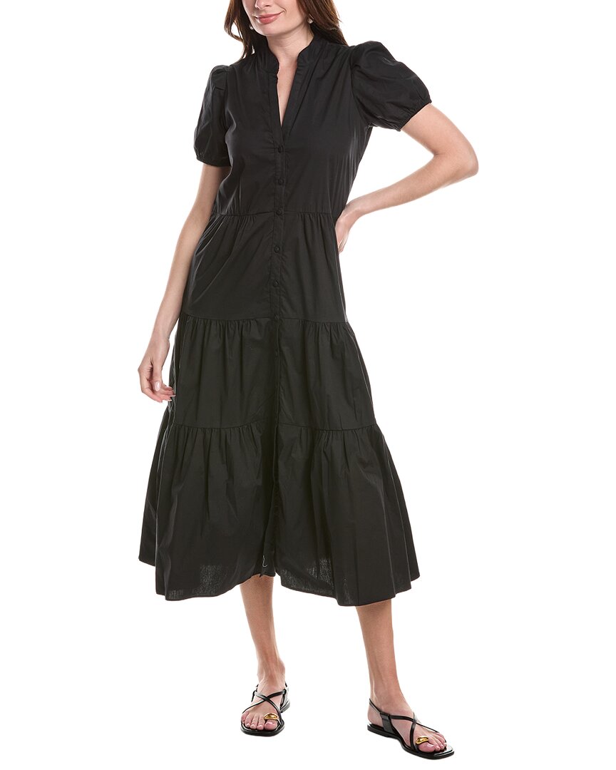 Sail To Sable Button Front Midi Dress