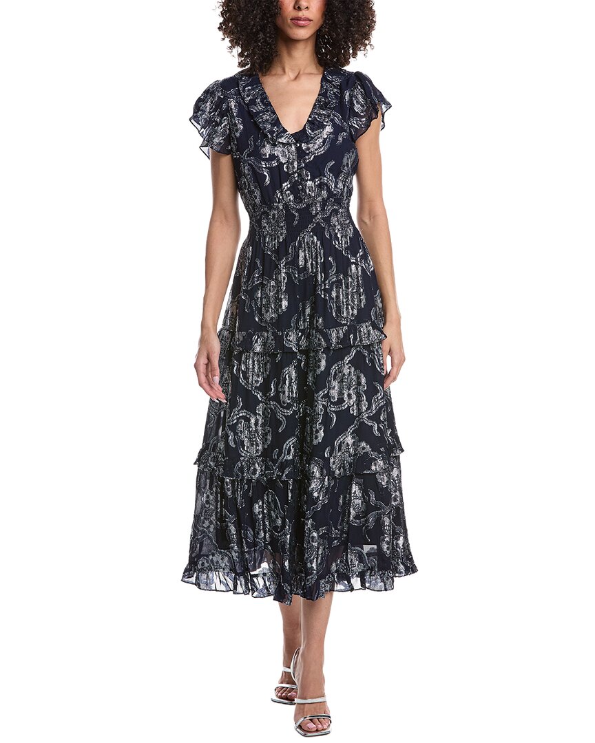Sail To Sable Ruffle Hem Midi Dress