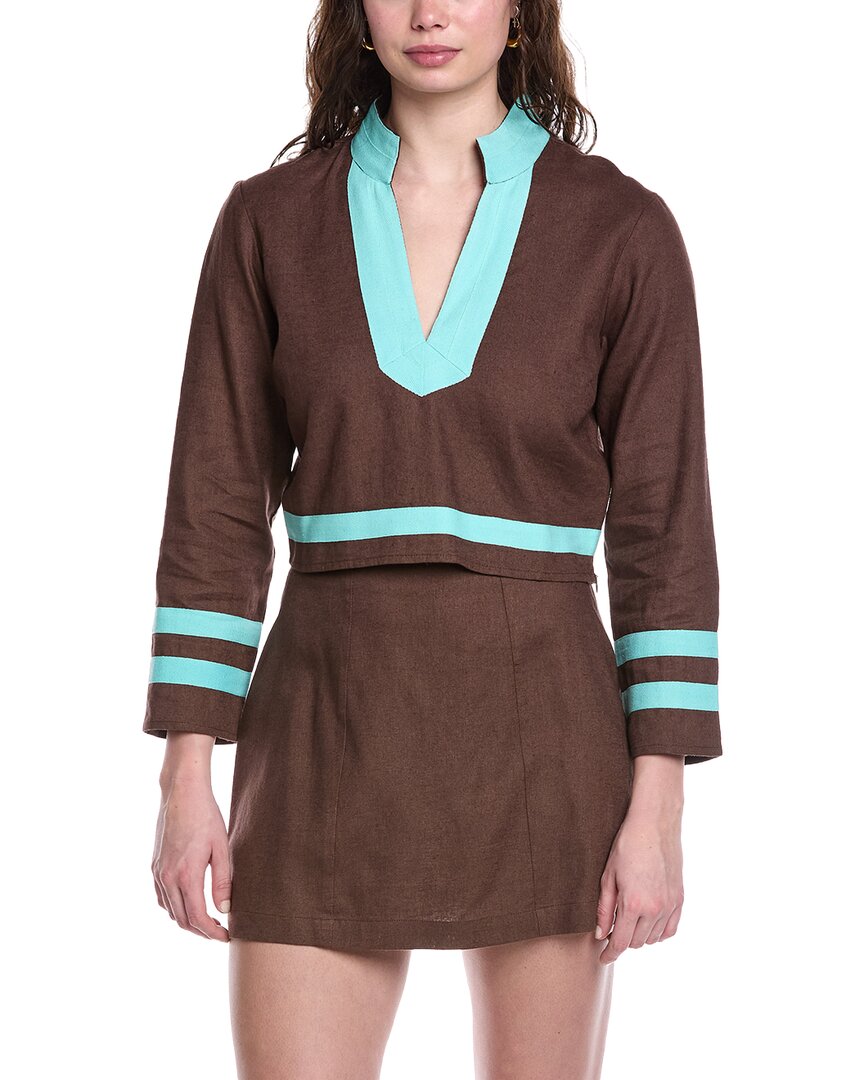 Sail To Sable The Tunic Linen-Blend Top