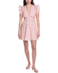 Sail To Sable V-Neck Flutter Sleeve Mini Dress