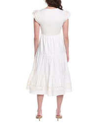 Sail To Sable V-Neck Smocked Midi Dress