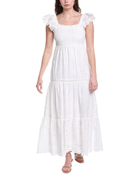 Sail To Sable Flutter Sleeve Smocked Maxi Dress
