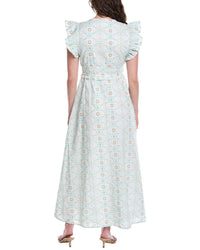 Sail To Sable V-Neck Flutter Sleeve Maxi Dress