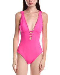 Becca By Rebecca Virtue Frills Plunge One-Piece