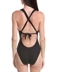 Becca By Rebecca Virtue Modern Edge Rib Lace-Up One-Piece