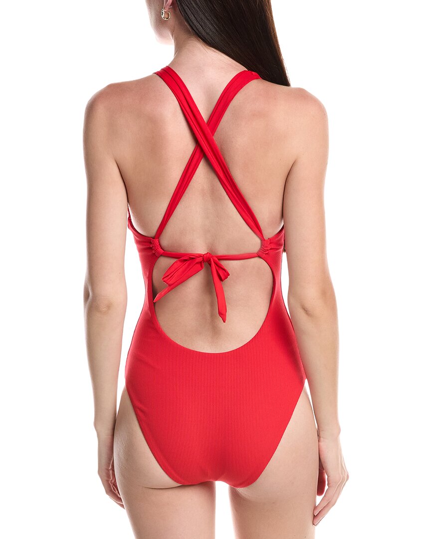 Becca By Rebecca Virtue Modern Edge Rib Lace-Up One-Piece