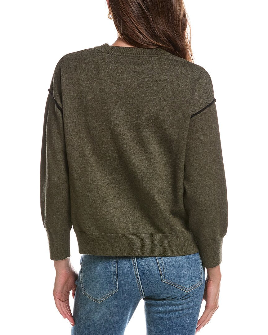 Theo and Spence Theo & Spence Contrast Seam Crewneck Sweater