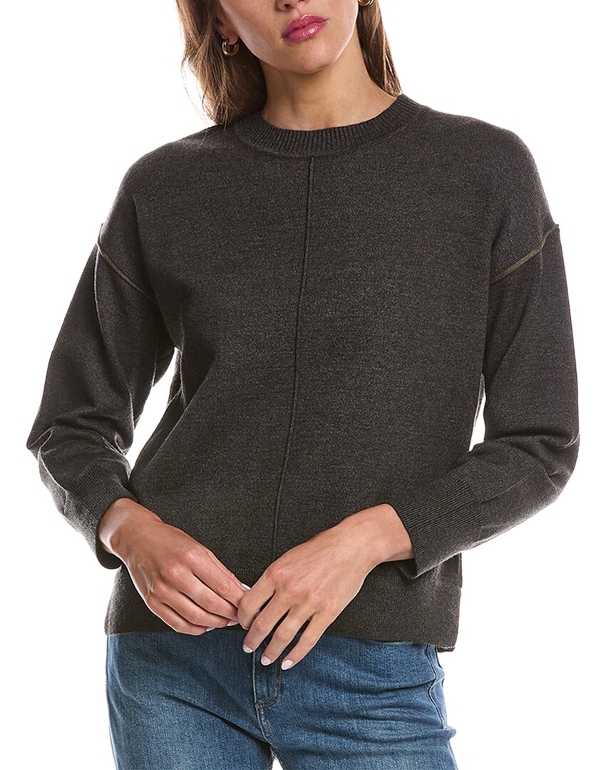 Theo and Spence Theo & Spence Contrast Seam Crewneck Sweater