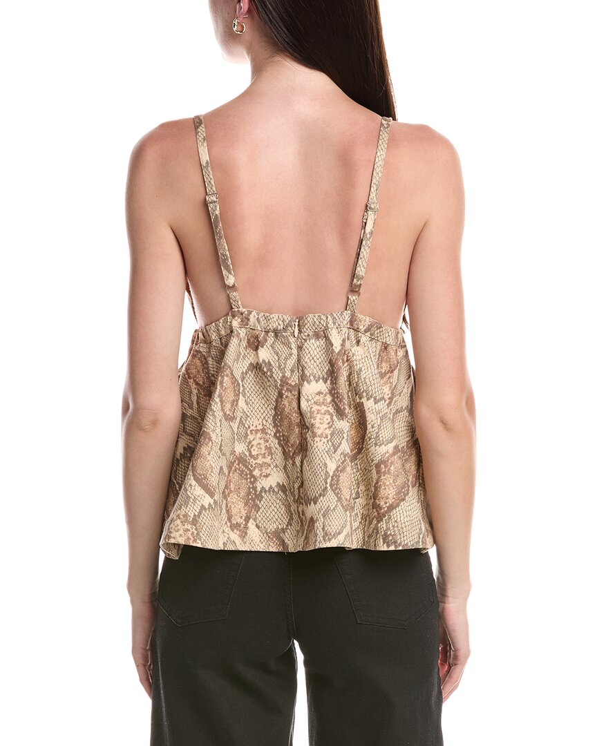 Afrm Declan Deep V-Neckline Peplum Top