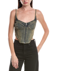 Afrm Iris Zip Front Corset Top