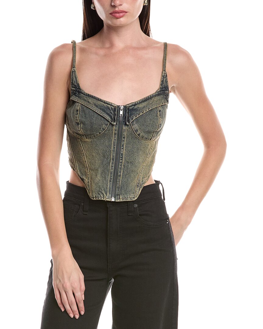 Afrm Iris Zip Front Corset Top