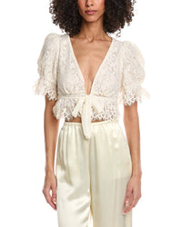 Afrm Wayla Lace Tie Front Top