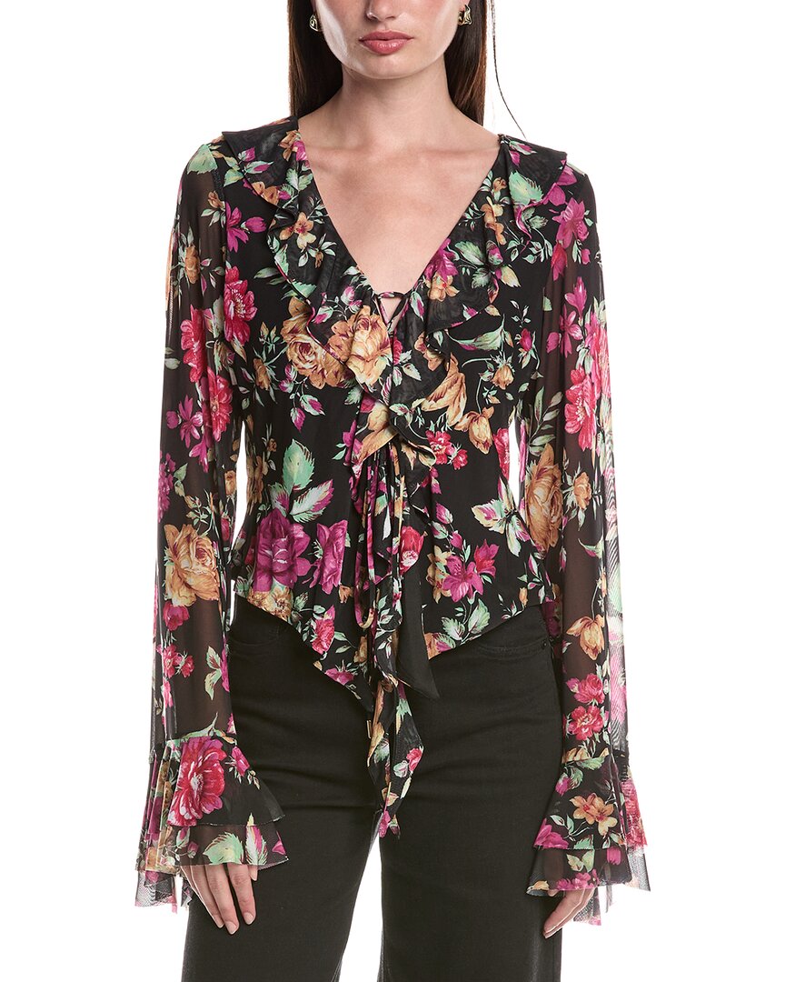 Afrm Cadence Ruffle Front Lace-Up Top
