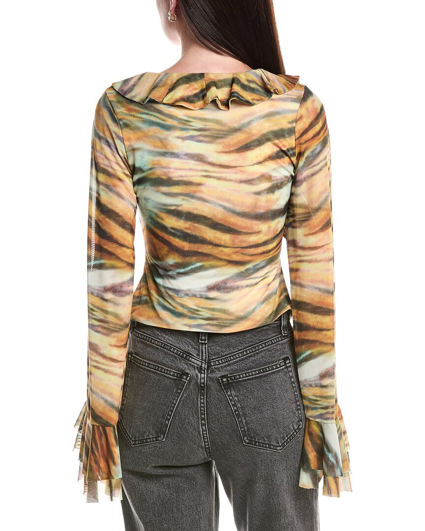 Afrm Cadence Ruffle Front Lace-Up Top