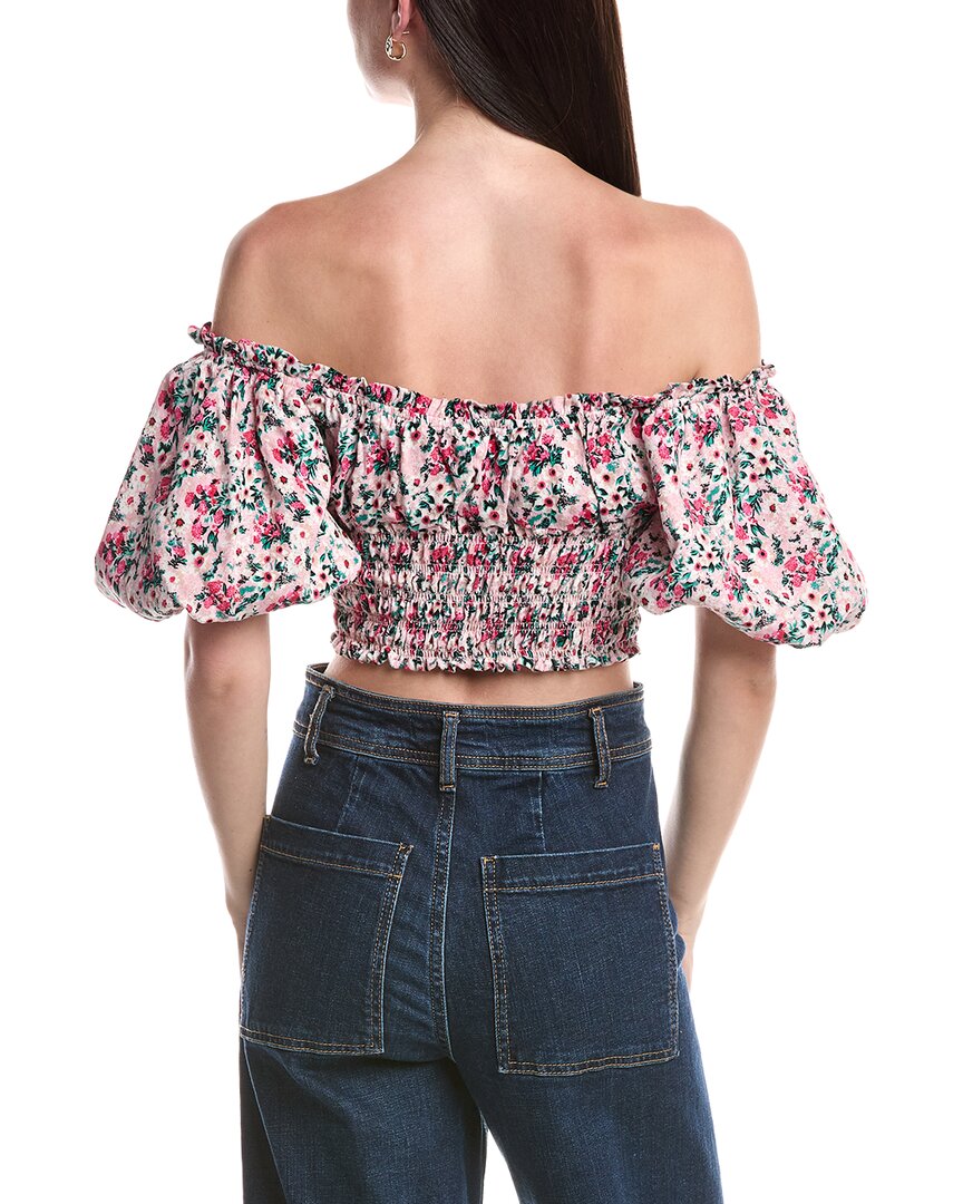 Afrm Mandy Off-The-Shoulder Smocking Woven Top
