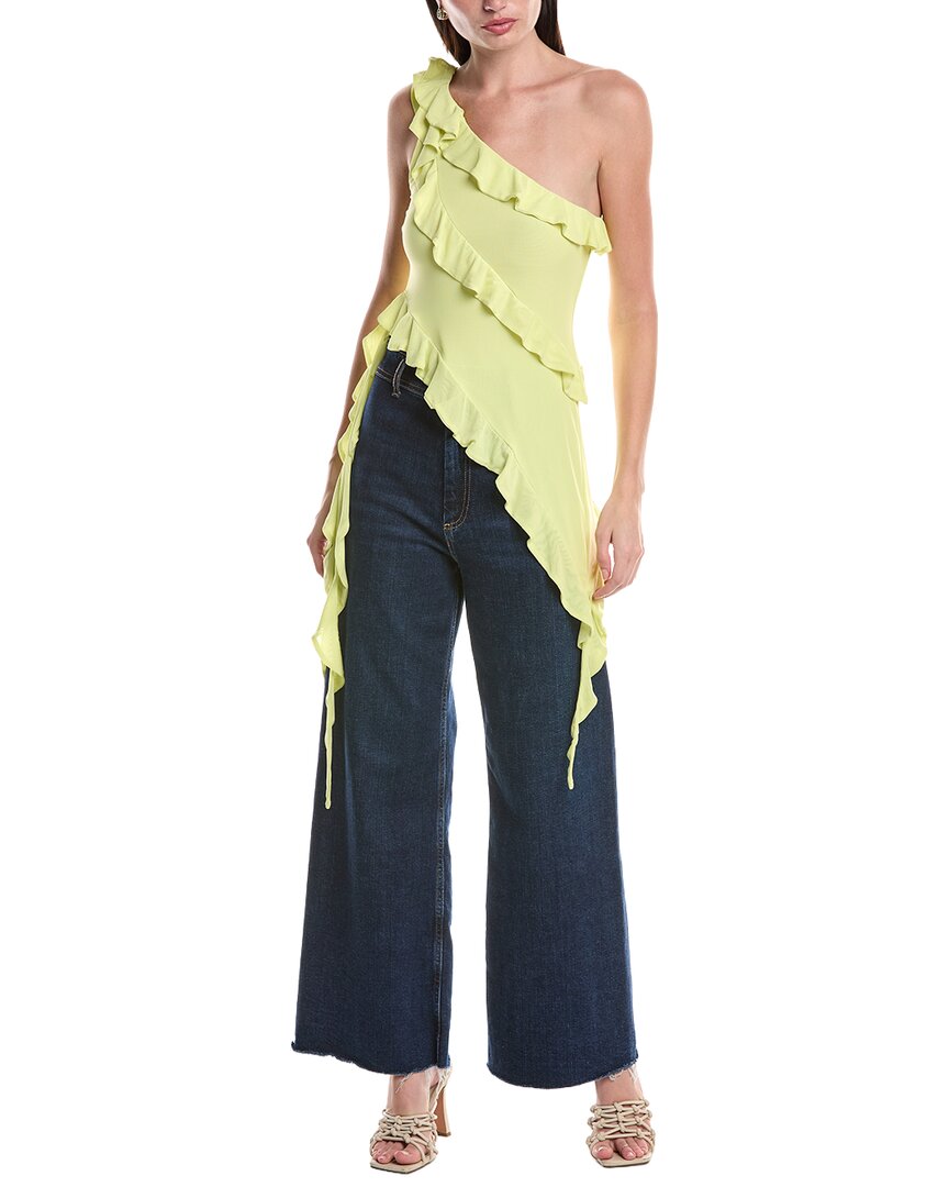 Afrm Vivica Asymmetrical Ruffle Top