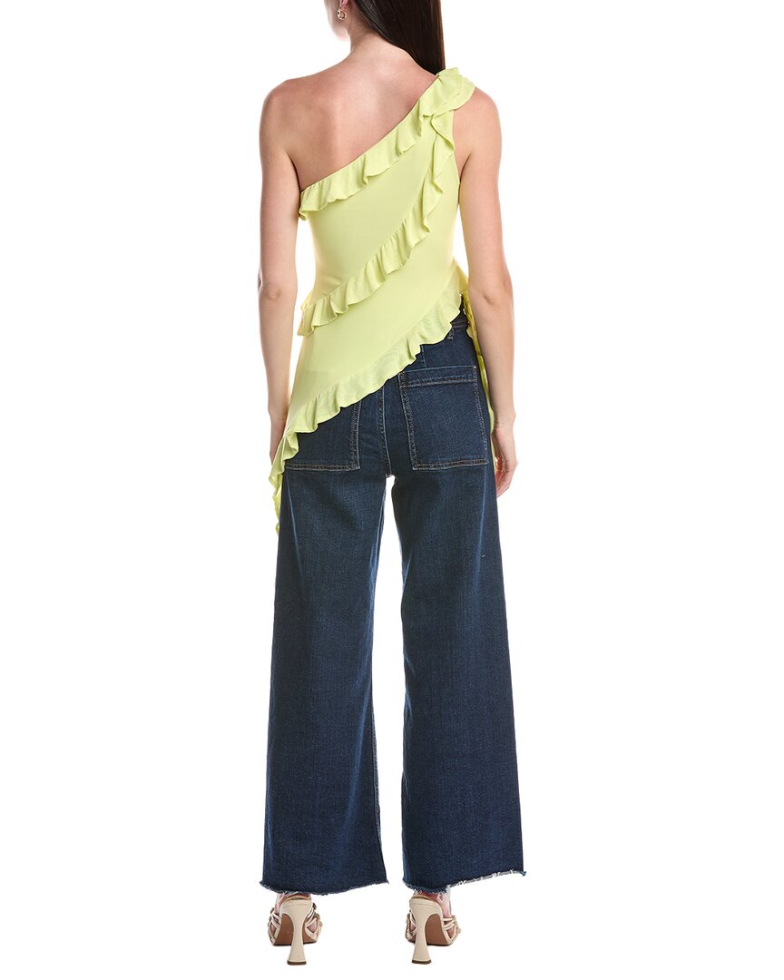 Afrm Vivica Asymmetrical Ruffle Top