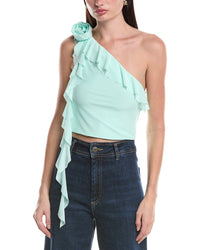 Afrm Kellon One Shoulder Crop Top