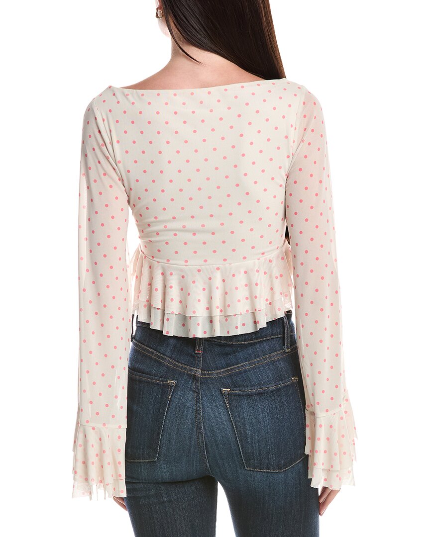 Afrm Inaya Ruffle Sleeve Crop Top