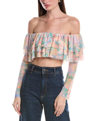 Afrm Alma Ruffle Top