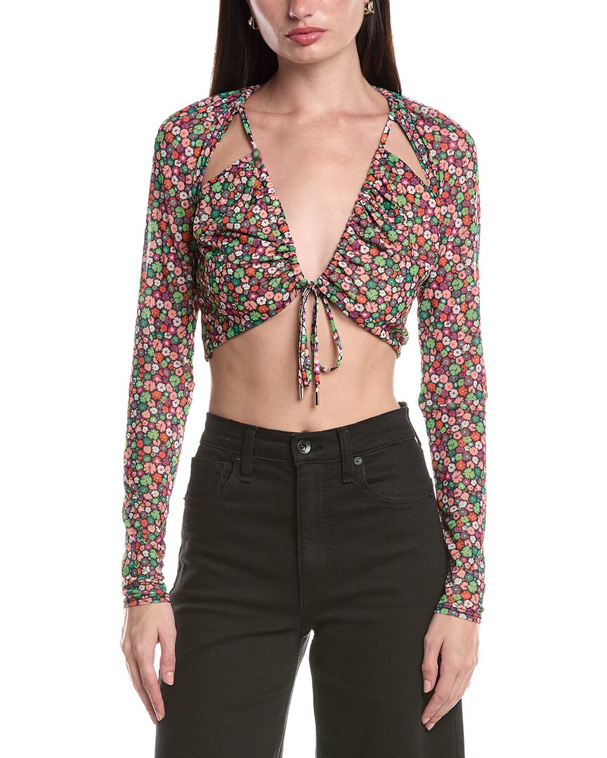 Afrm Charmin Tie Front Detail Mesh Top
