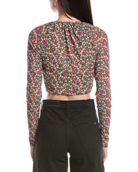 Afrm Charmin Tie Front Detail Mesh Top