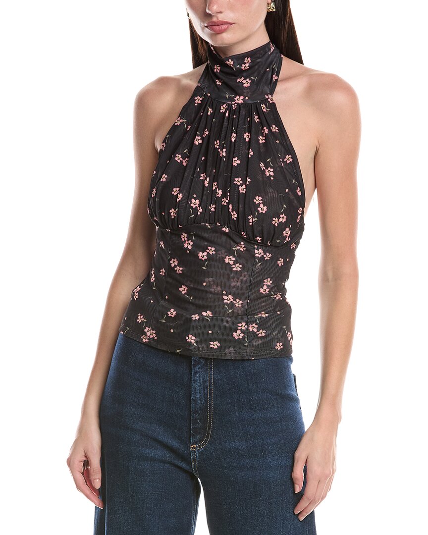 Afrm Lune Tie Neck Open Back Top