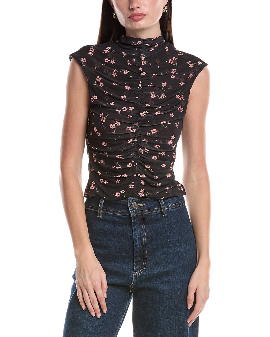 Afrm Jolie Ruched Mock Neck Top