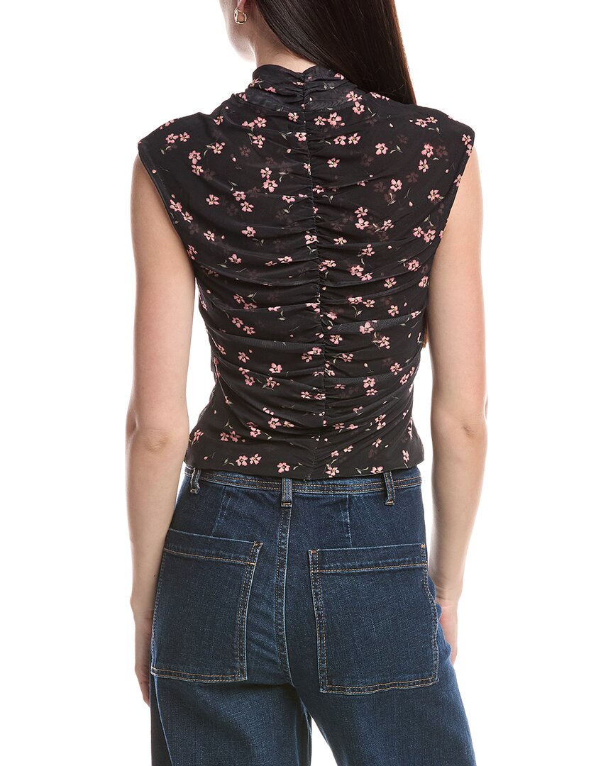 Afrm Jolie Ruched Mock Neck Top