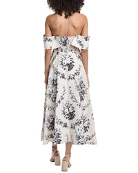 Rebecca Taylor Emblem Fleur Print On Poly Faille A-Line Dress