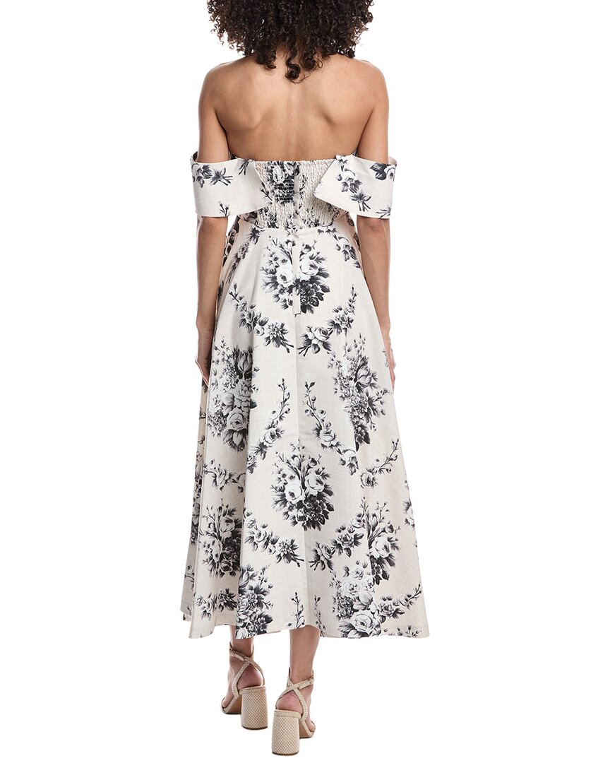 Rebecca Taylor Emblem Fleur Print On Poly Faille A-Line Dress