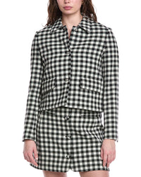 Rebecca Taylor Phillipa Check Cropped Wool-Blend Jacket