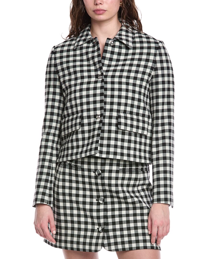 Rebecca Taylor Phillipa Check Cropped Wool-Blend Jacket
