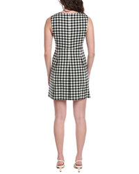 Rebecca Taylor Phillipa Check Button Front Wool-Blend Mini Dress